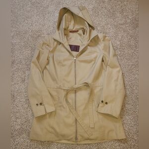 Vintage Etianne Aigner Trench Coat Jacket With Hood And Belt